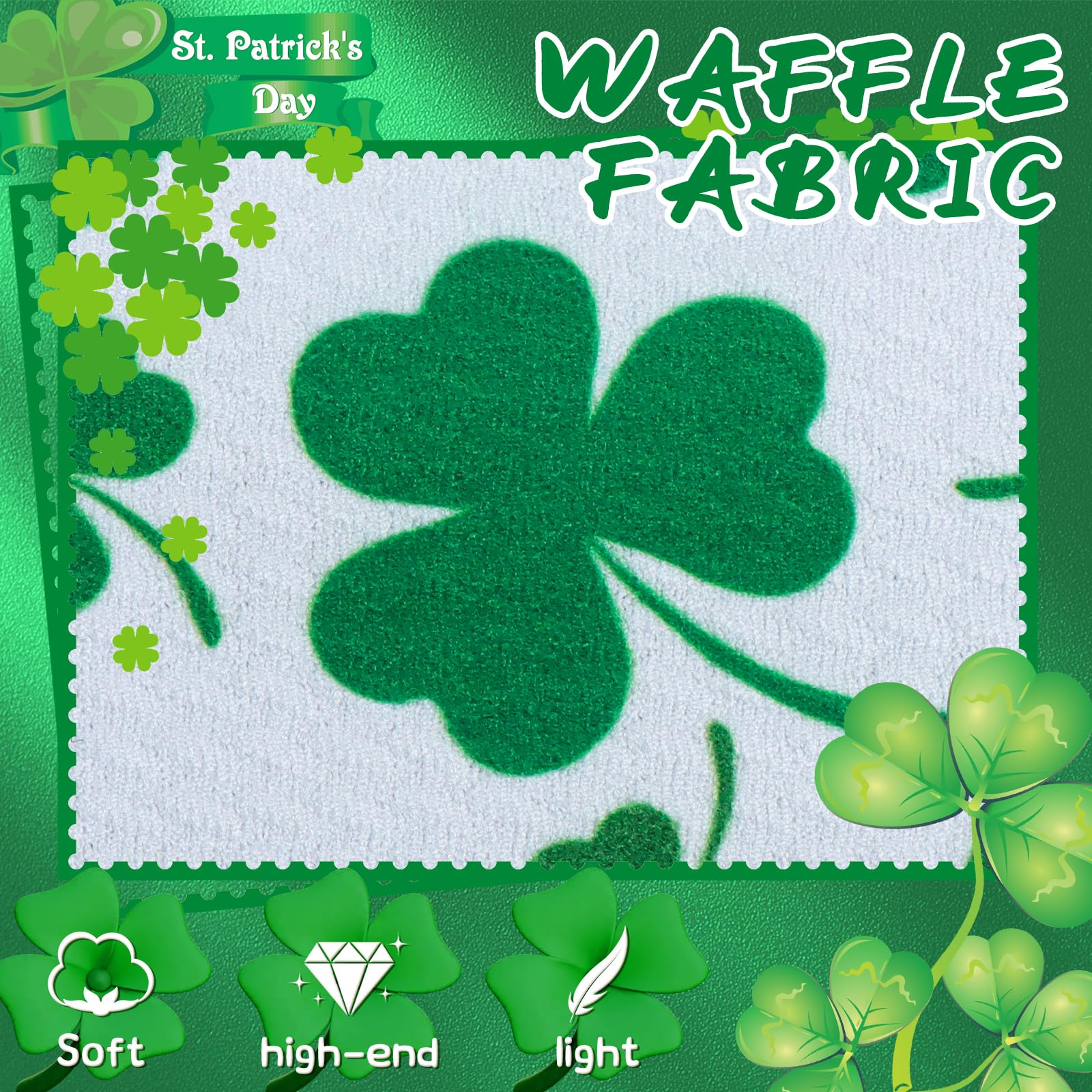 ONENINEDREAM diadema diseño verde trébol, añade toque temático a tu outfit.