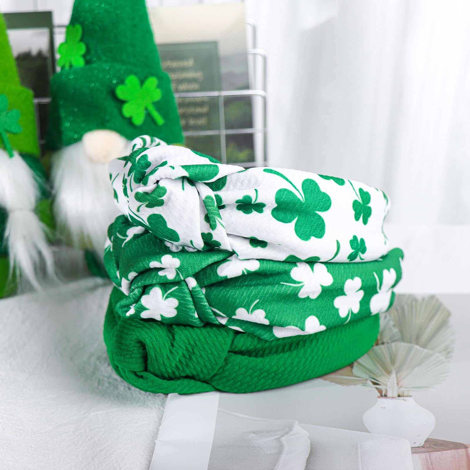 ONENINEDREAM diadema elástica verde trébol, cómodo para uso prolongado durante celebraciones.