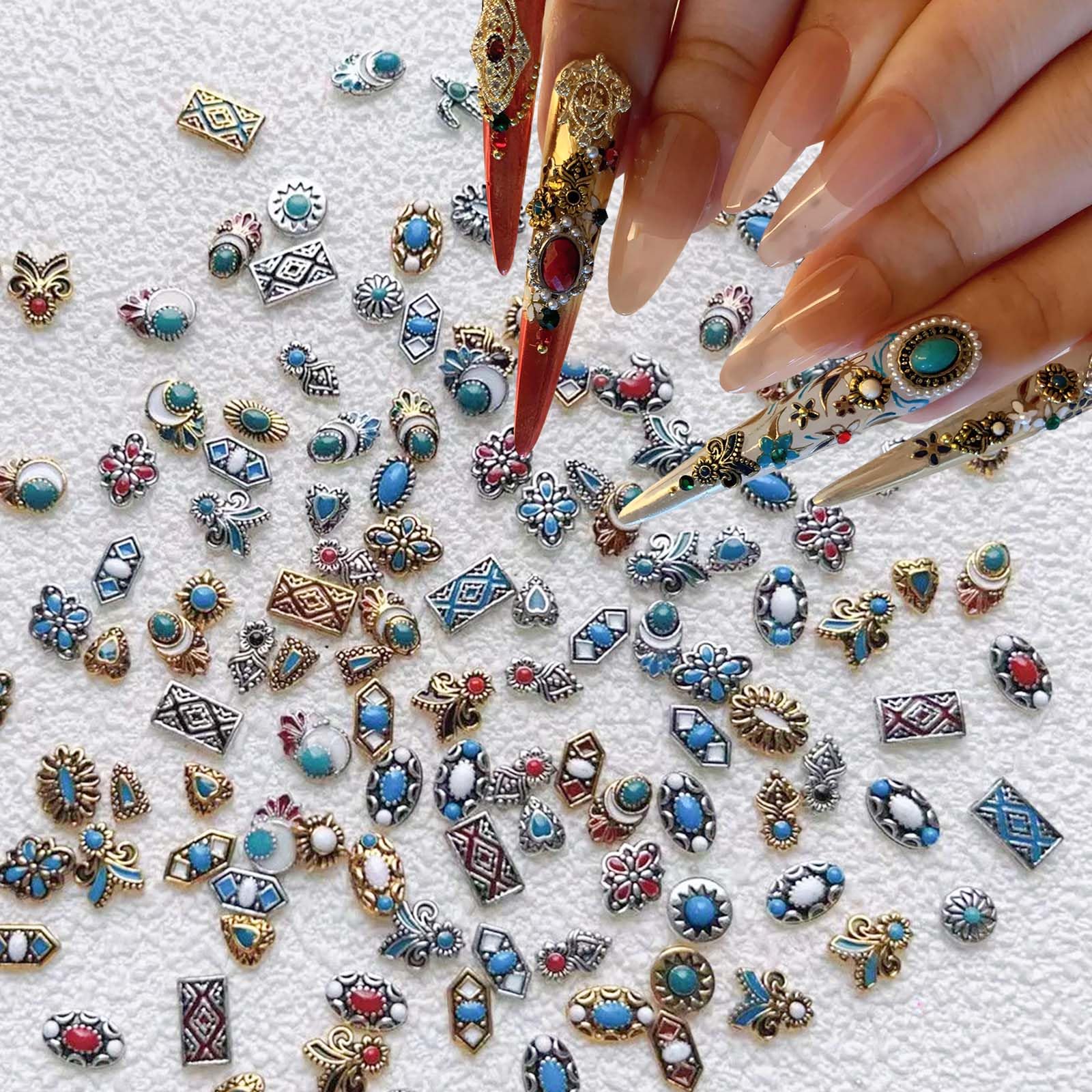 ONPRESS charms corazones-coloridos para uñas, ideal para diseños vibrantes y duraderos.