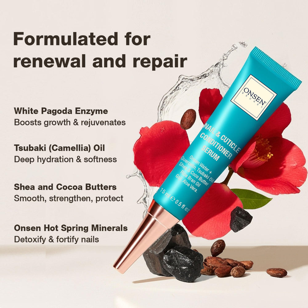 Onsen Secret minerales aguas termales: fortalecen uñas y favorece crecimiento saludable.