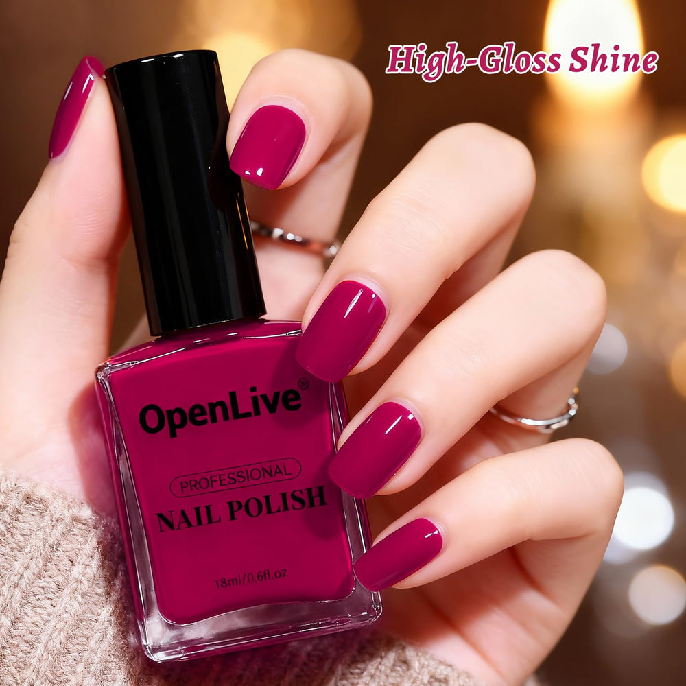 OpenLive Esmalte Rosa Rojo, aplicación fácil en uñas para uso doméstico.
