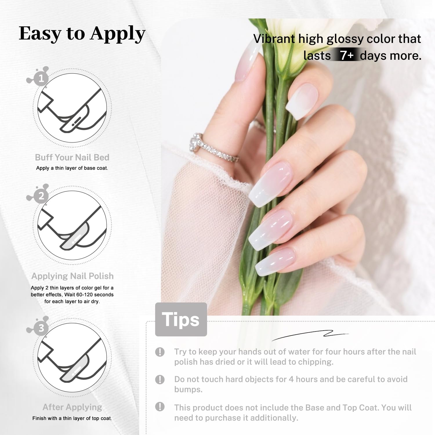 OpenLive Esmalte base para diseños de uñas, ideal para arte.