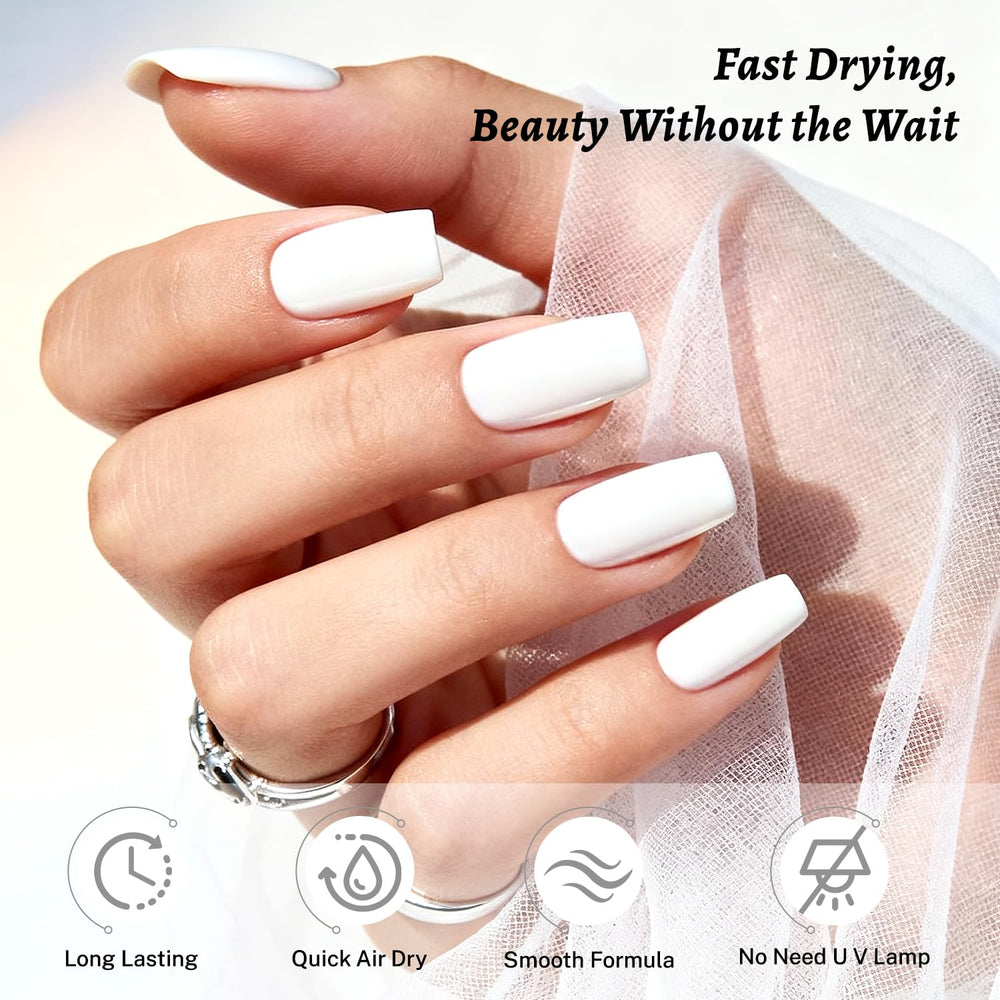 OpenLive Esmalte Blanco con acabado brillo intenso para uñas pulidas.