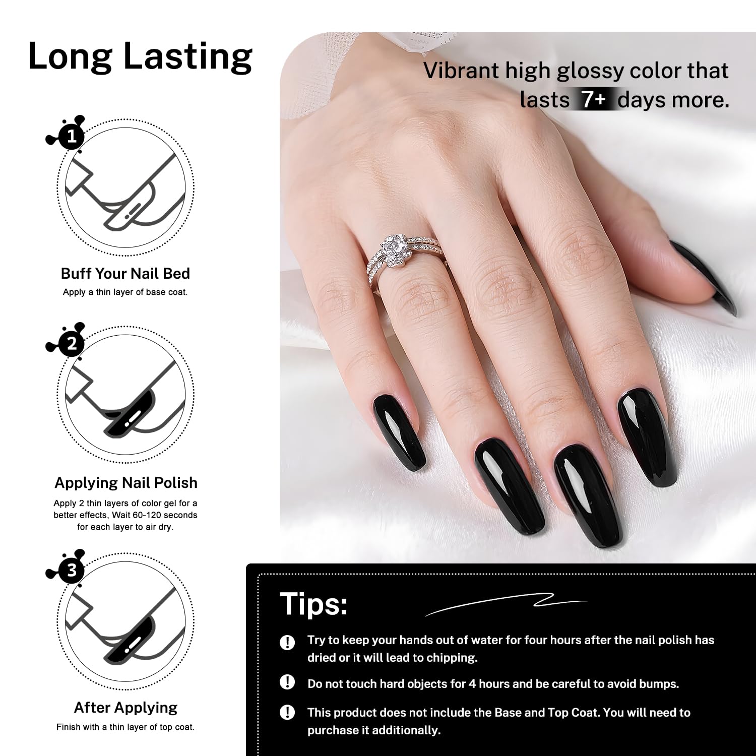 OpenLive esmalte negro, perfecto para manicuras minimalistas o francesas.