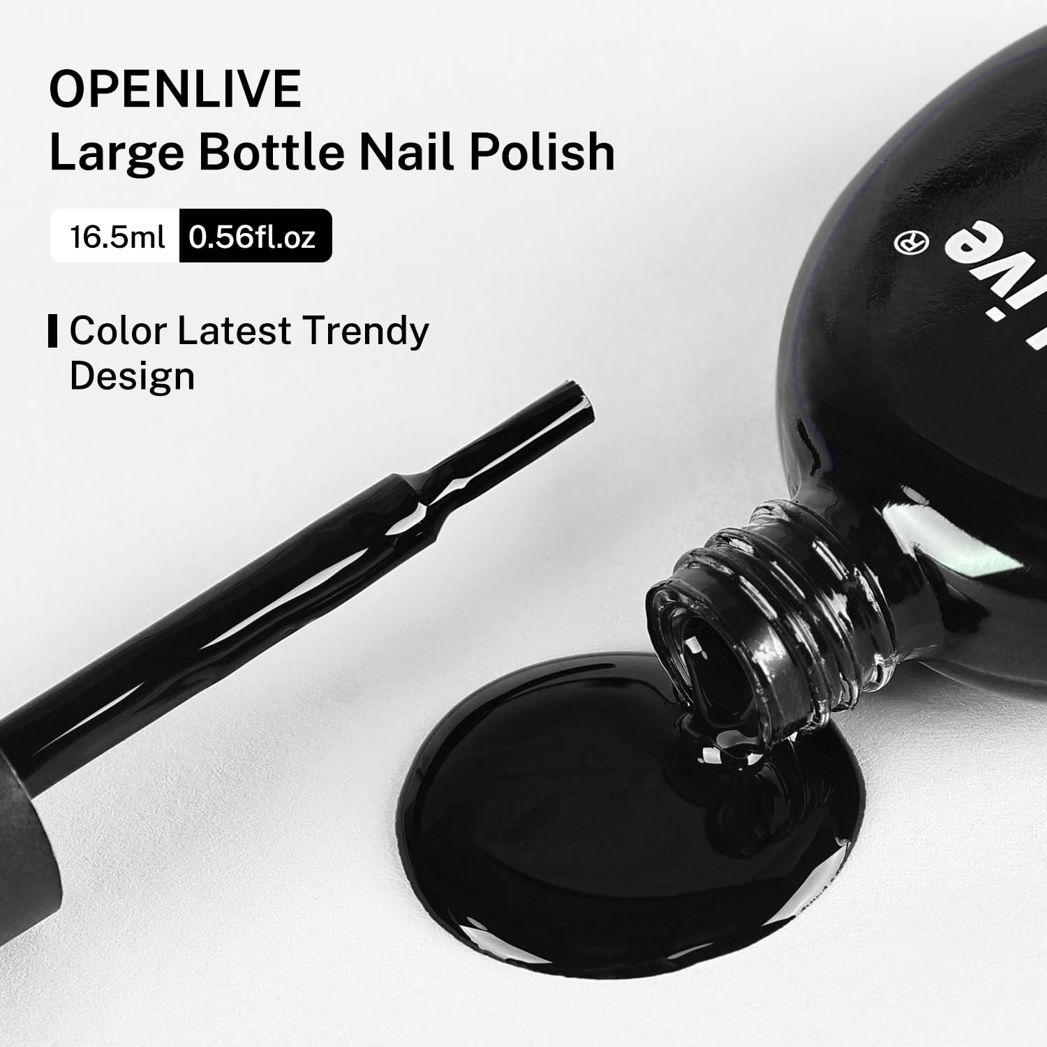OpenLive esmalte negro, regalo ideal para mujeres que cuidan sus uñas.
