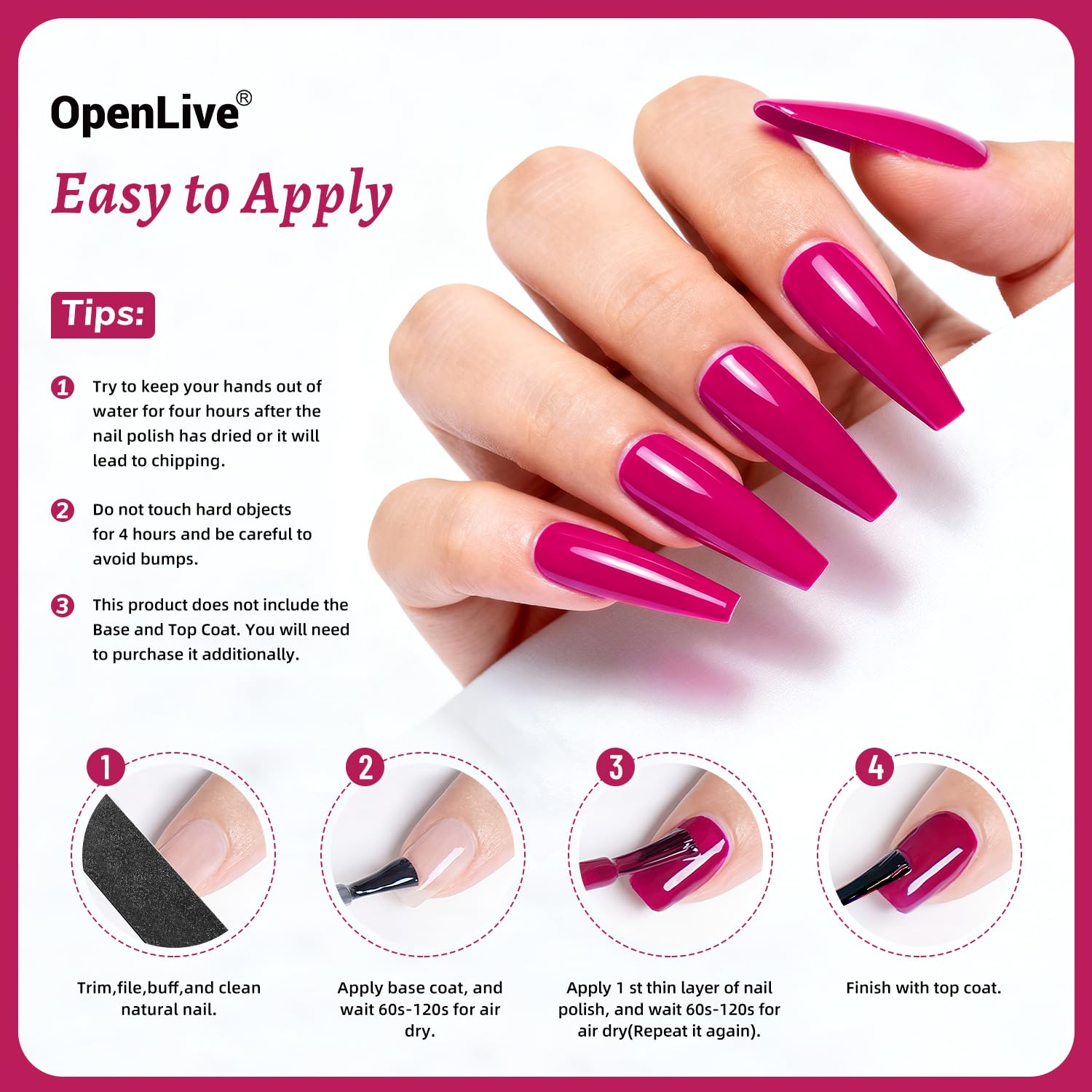 OpenLive Esmalte Rosa Rojo, regalo perfecto para amantes de la manicura.