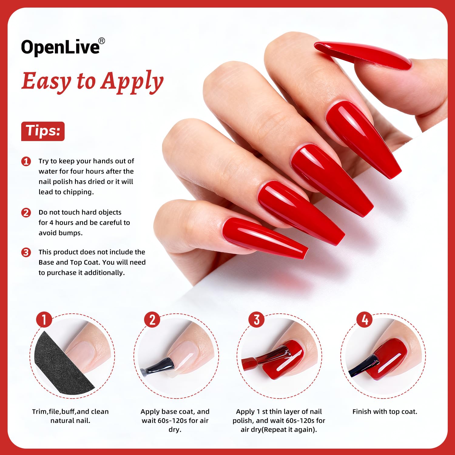 Instrucciones y empaque de OpenLive para uso seguro.