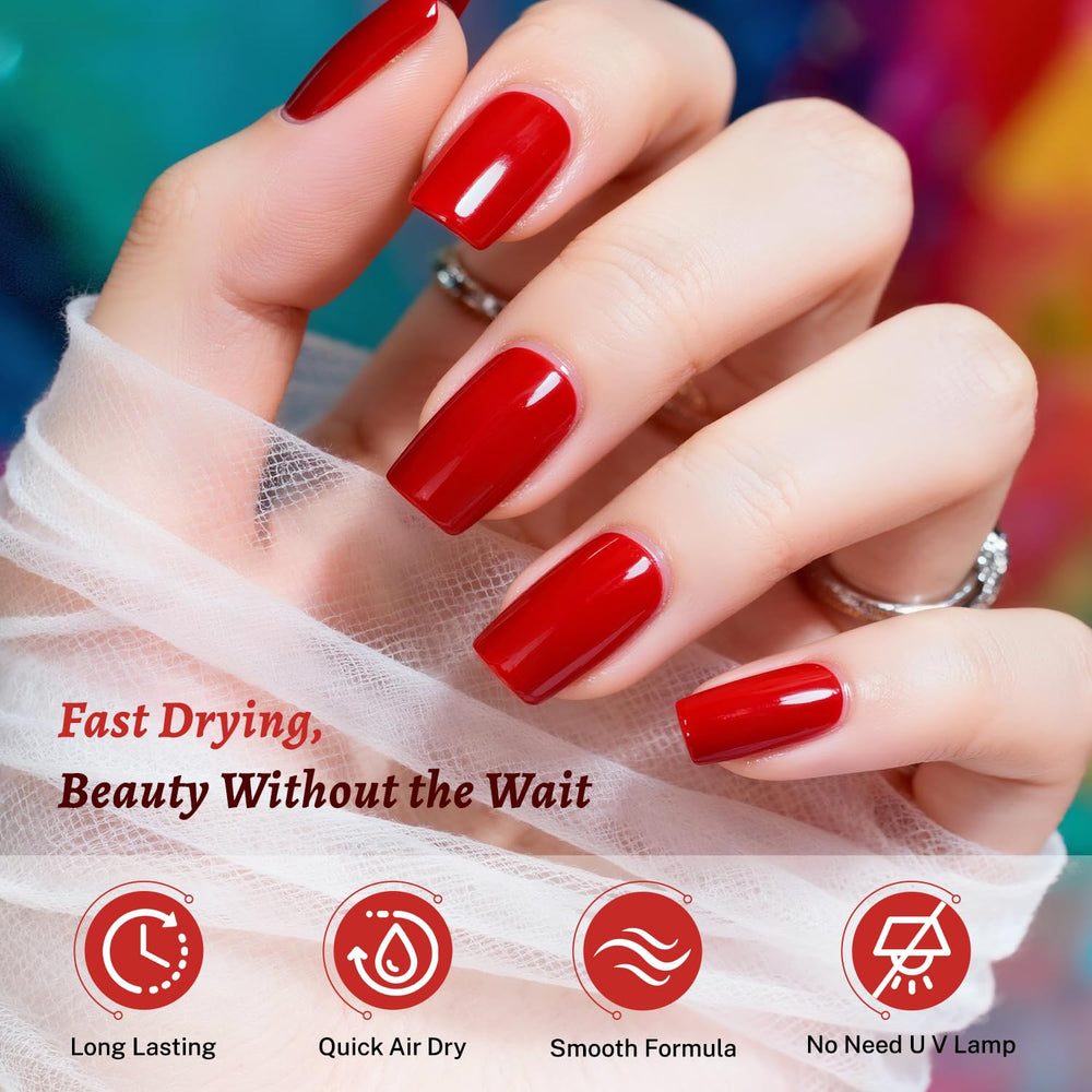 Esmalte OpenLive rojo se seca rápido en 60 segundos para uñas listas.