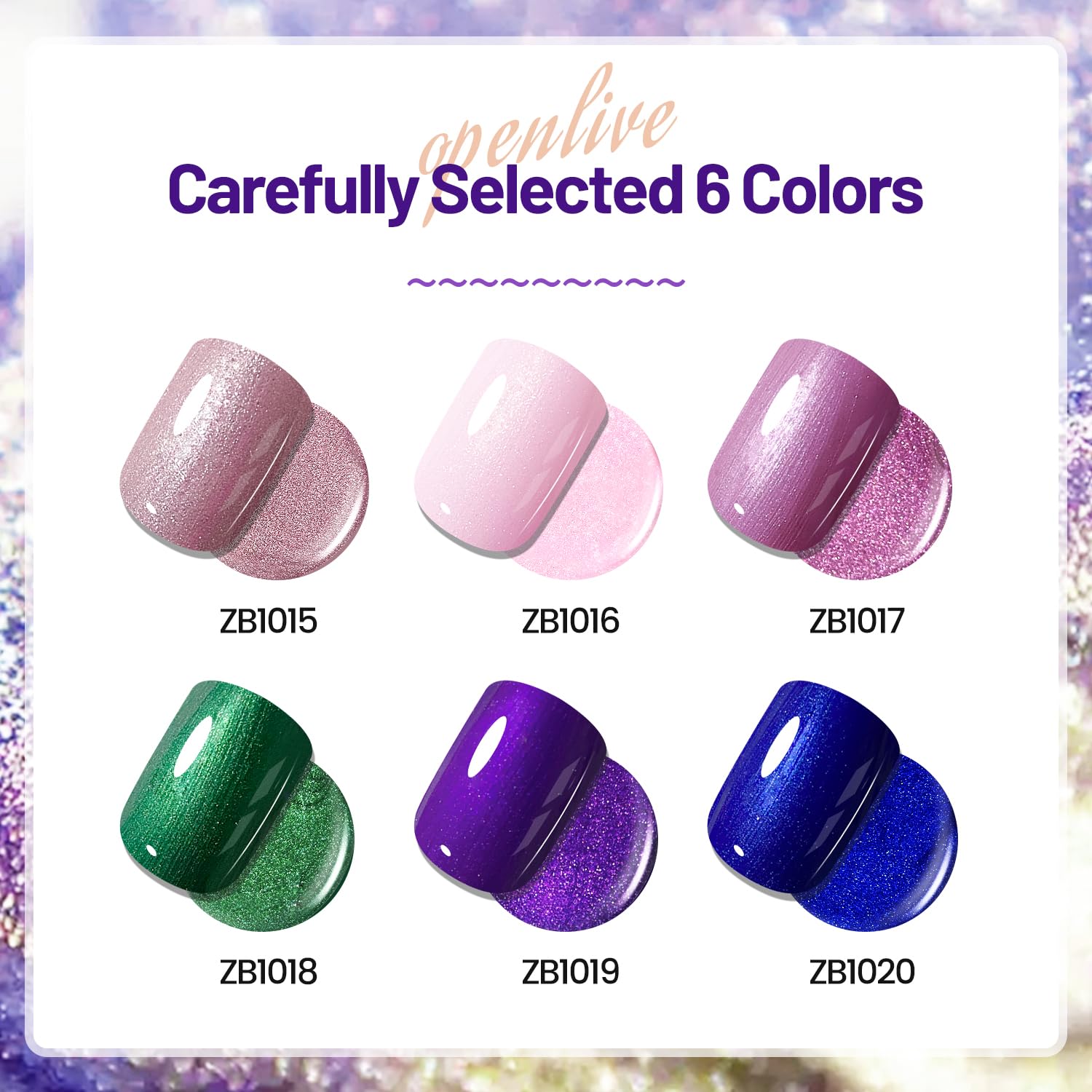 Esmalte rosa con brillo OpenLive para un acabado deslumbrante.