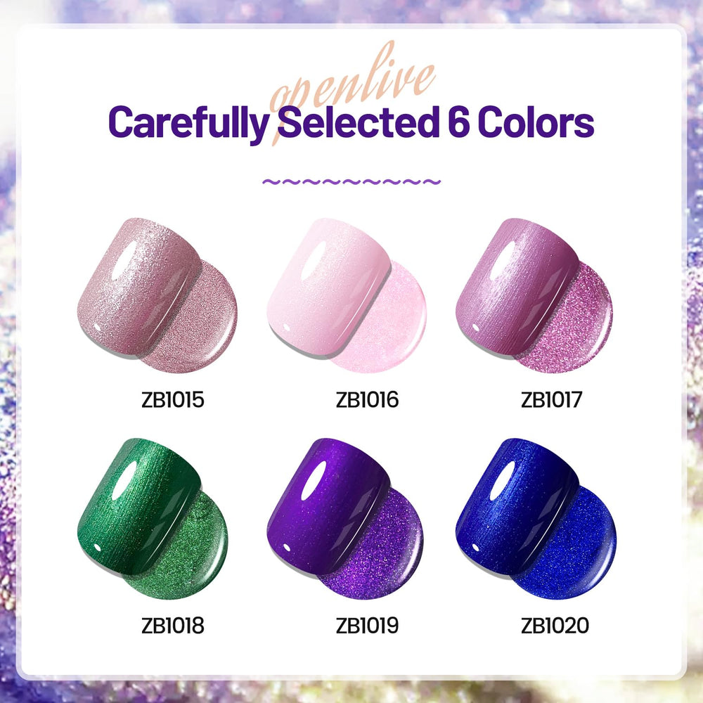 Esmalte rosa con brillo OpenLive para un acabado deslumbrante.