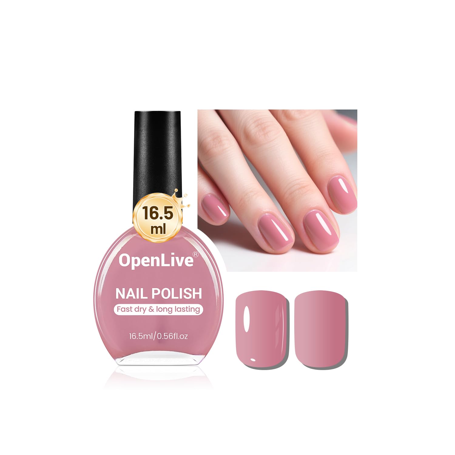 Esmalte OpenLive rosa polvoriento 16,5 ml para un acabado suave y elegante.