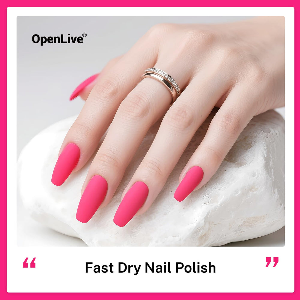 OpenLive Esmalte rosa rosado, secado rápido al aire en 60 segundos.