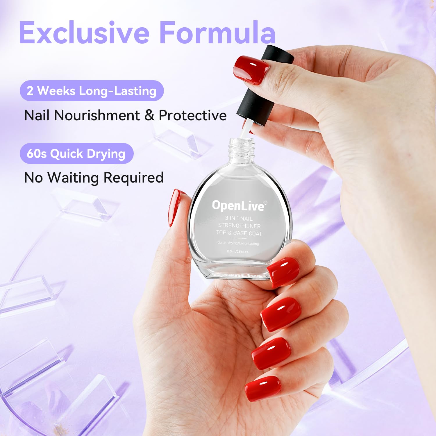 OpenLive Esmalte de uñas – brillo duradero sobre la superficie de las uñas.