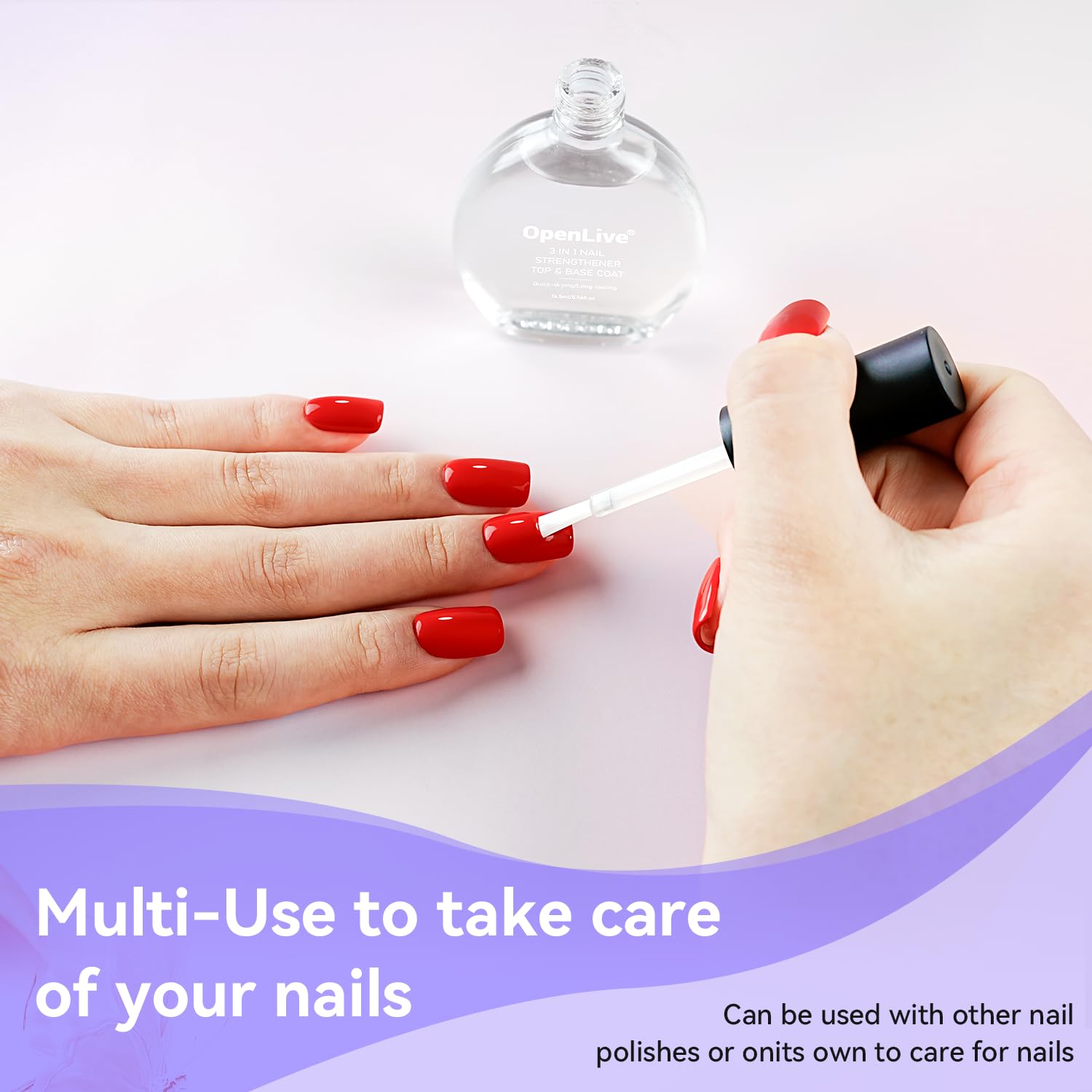OpenLive Esmalte de uñas – cobertura uniforme en doble capa para un color estable.