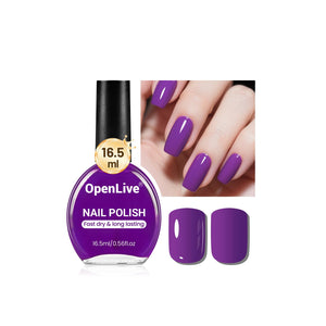 Frasco OpenLive morado de 16,5 ml para manicura en casa.
