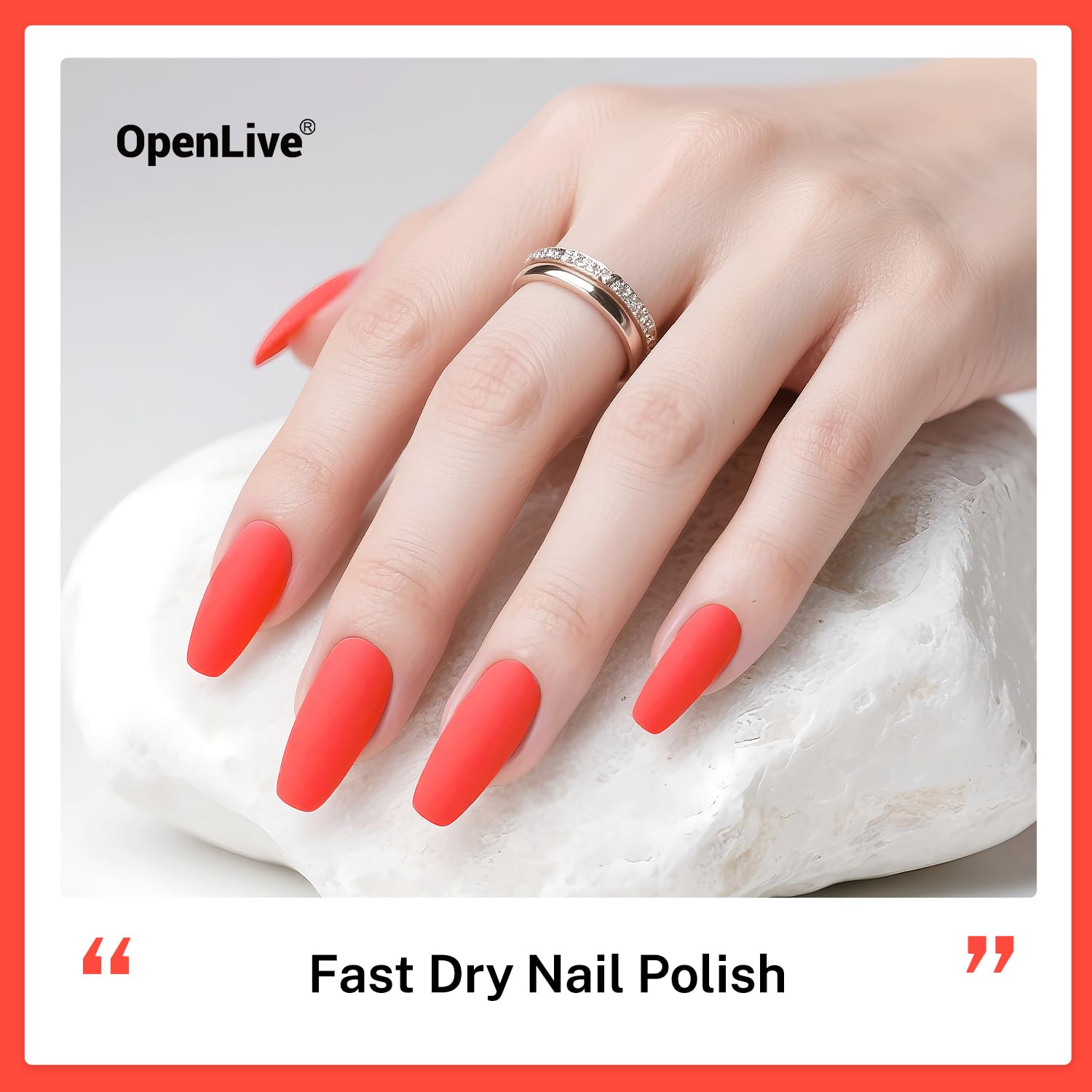 OpenLive esmalte uñas color rojo neón acabado brillante duradero