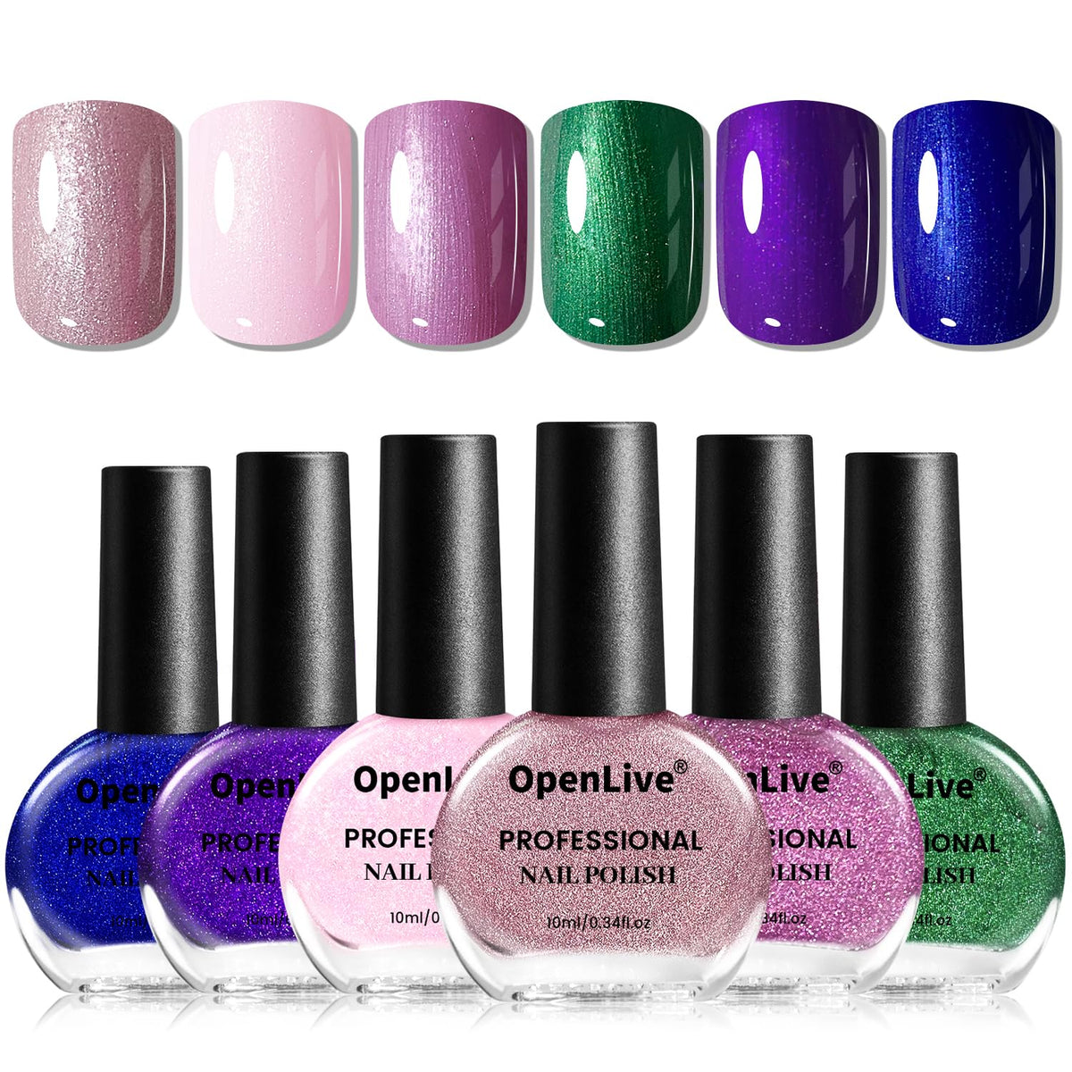 OpenLive: conjunto de esmaltes de 10 ml en seis colores para looks versátiles.