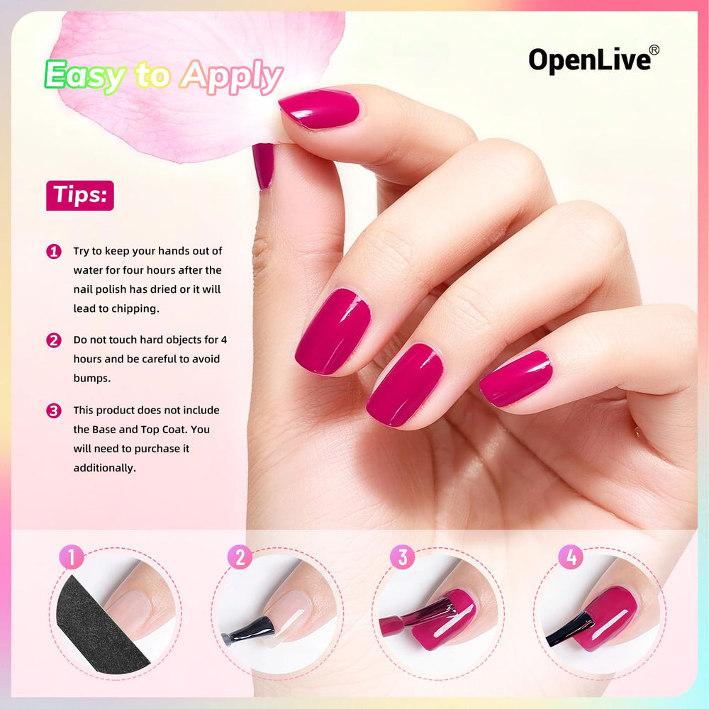 OpenLive secado rápido, esmalte duradero para tareas diarias