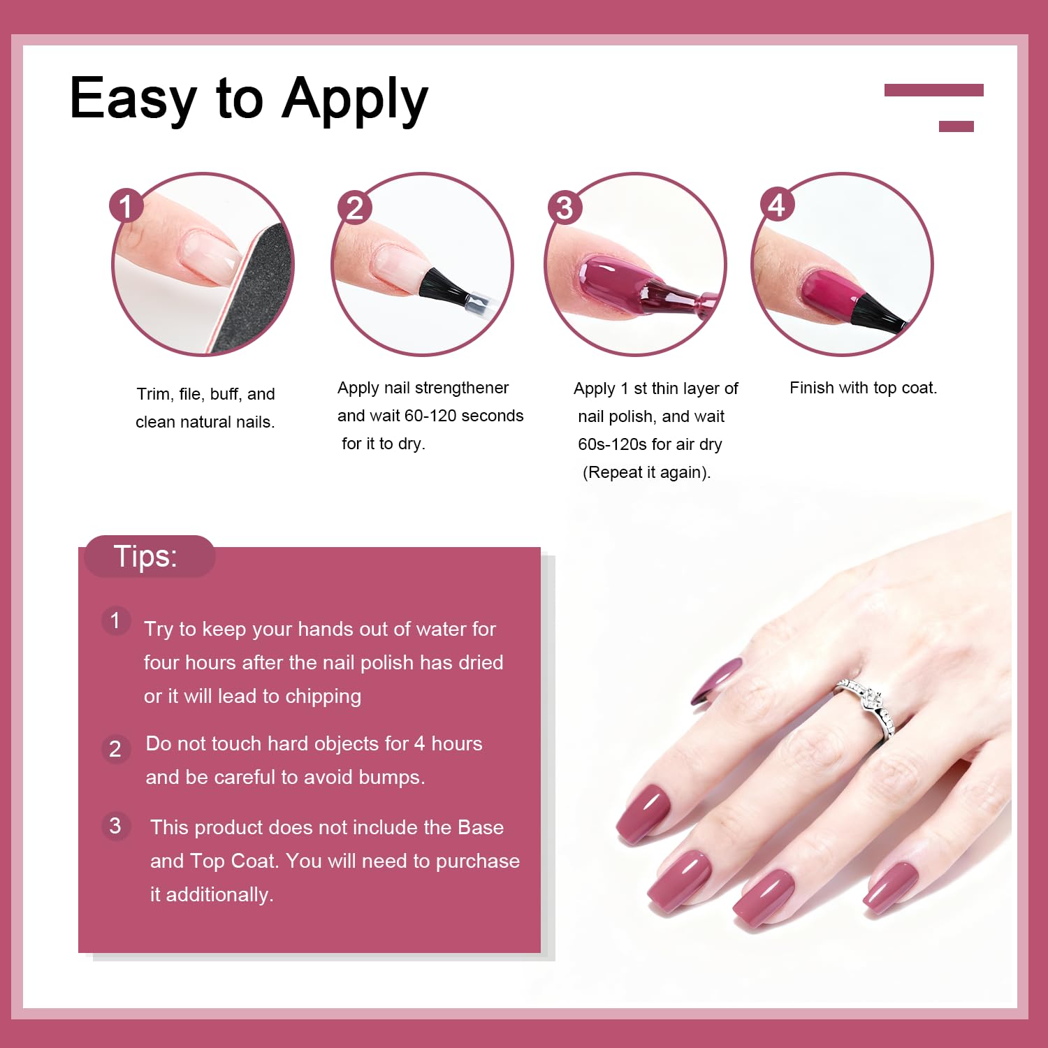 OpenLive laca para regalo, tono rosa oscuro para manicura casera