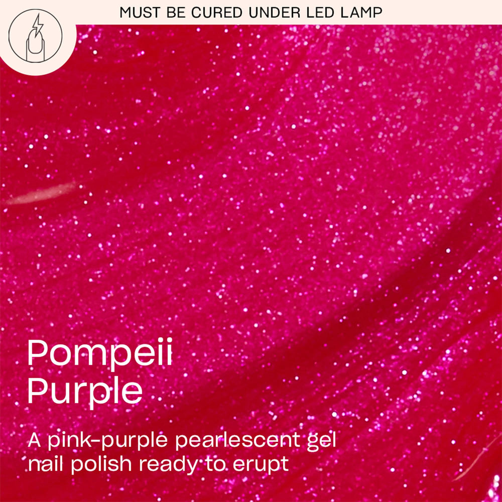 OPI GelColor Pompeii Purple, aplicación suave para cobertura uniforme.