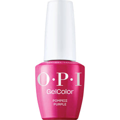 OPI GelColor Pompeii Purple, botella mostrando color rosa-púrpura opaco y brillo perlado.