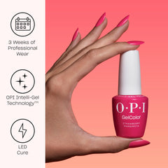 OPI GelColor top coat brush applying smooth, even coverage for nail art.
