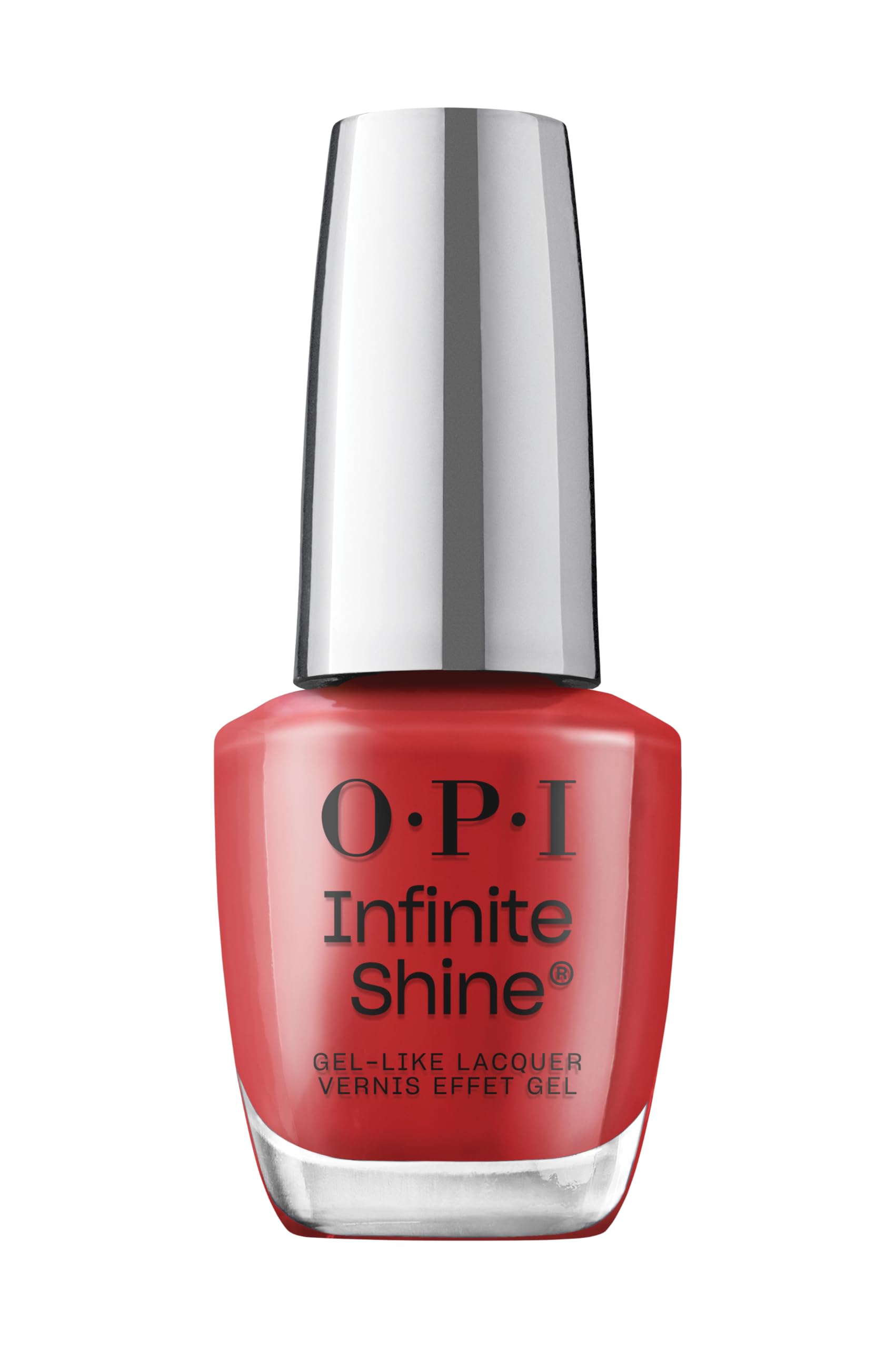 OPI Infinite Shine Big Apple Red, color rojo crema con acabado brillante