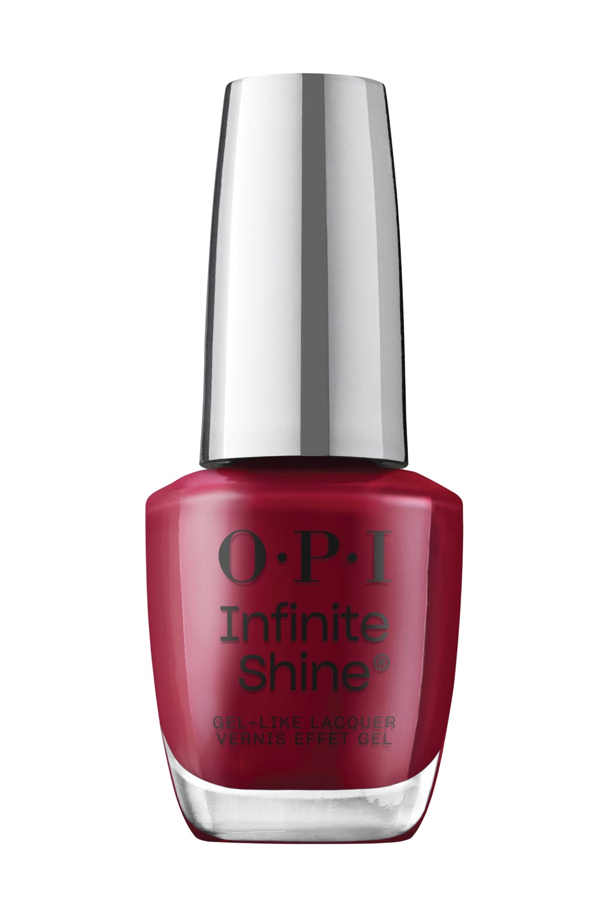OPI Infinite Shine Malaga Wine en botella con brillo duradero y profundidad rubí