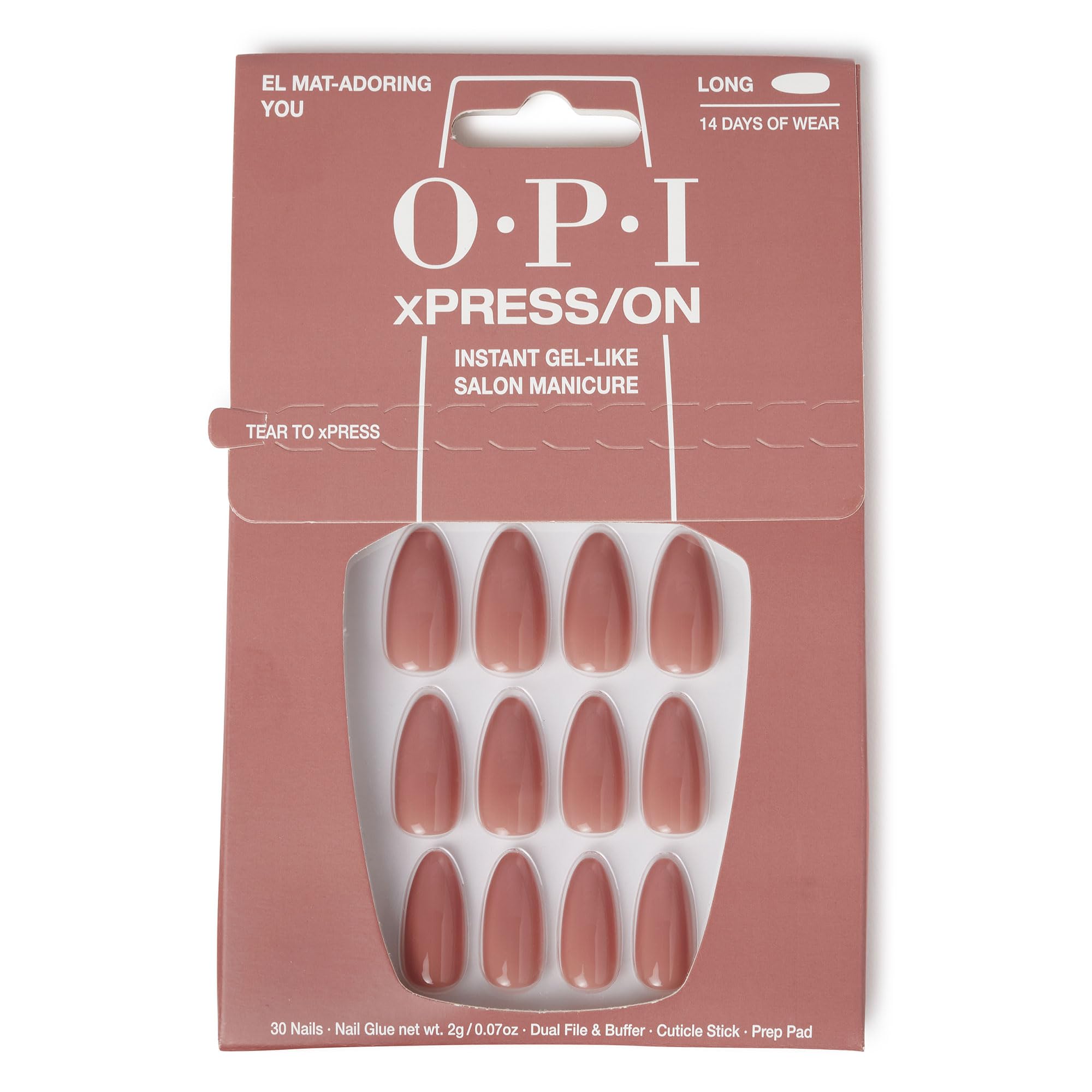 OPI xPRESS/ON El Mat-Adoring You uñas largas en almendra duraderas para uso diario