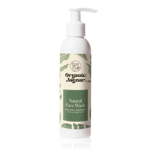 Organic Jaguar: botella de limpiador facial lista para limpieza diaria.