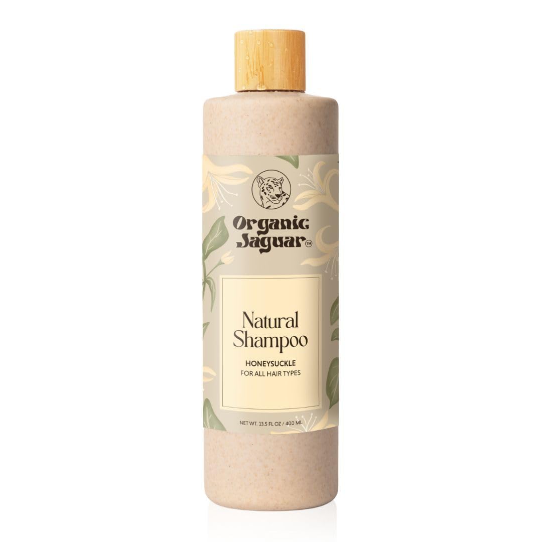 Champú Organic Jaguar en botella, limpieza suave para cabello seco o teñido.