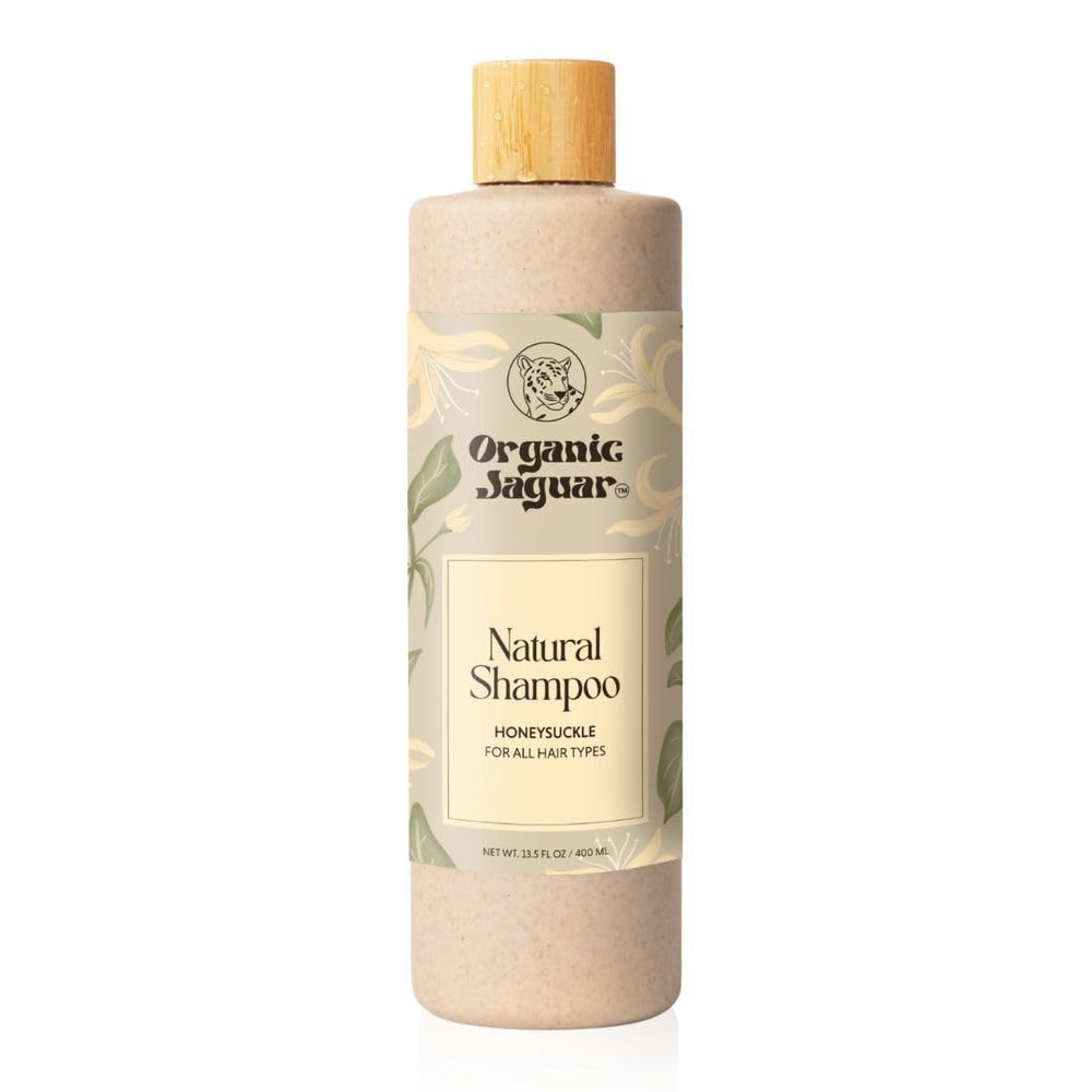 Champú Organic Jaguar en botella, limpieza suave para cabello seco o teñido.