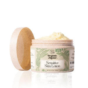 Organic Jaguar Loción Corporal para piel sensible, hidratación suave.