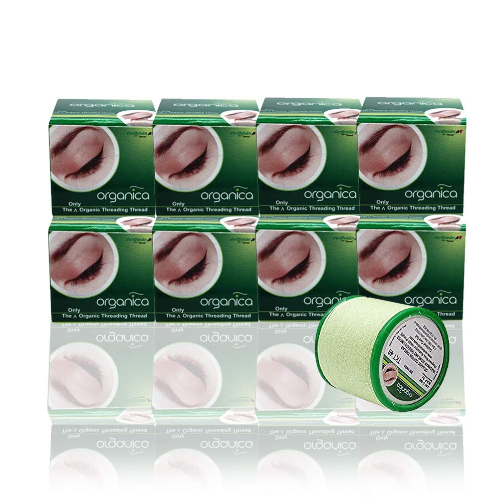 Caja Organica de 8 rollos de hilo para depilación de cejas