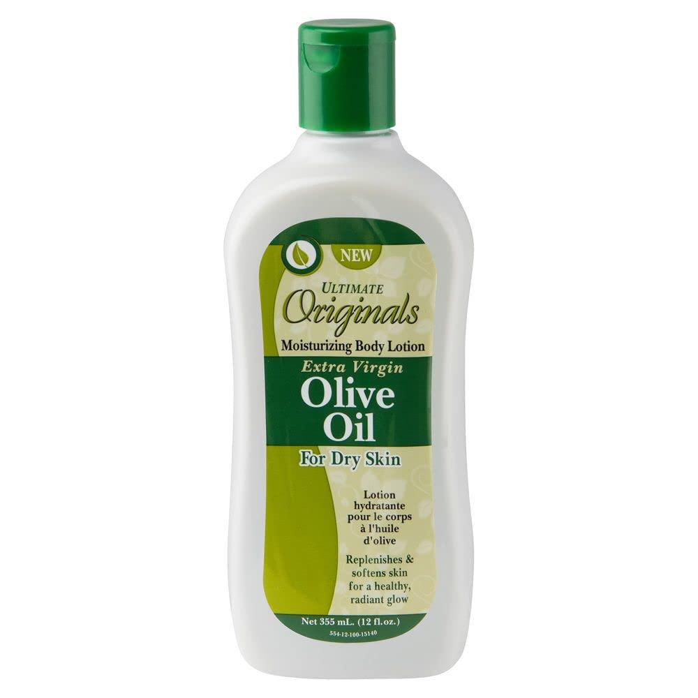 Originals by Africa's Best loción corporal con aceite de oliva virgen, envase frontal para hidratación diaria.