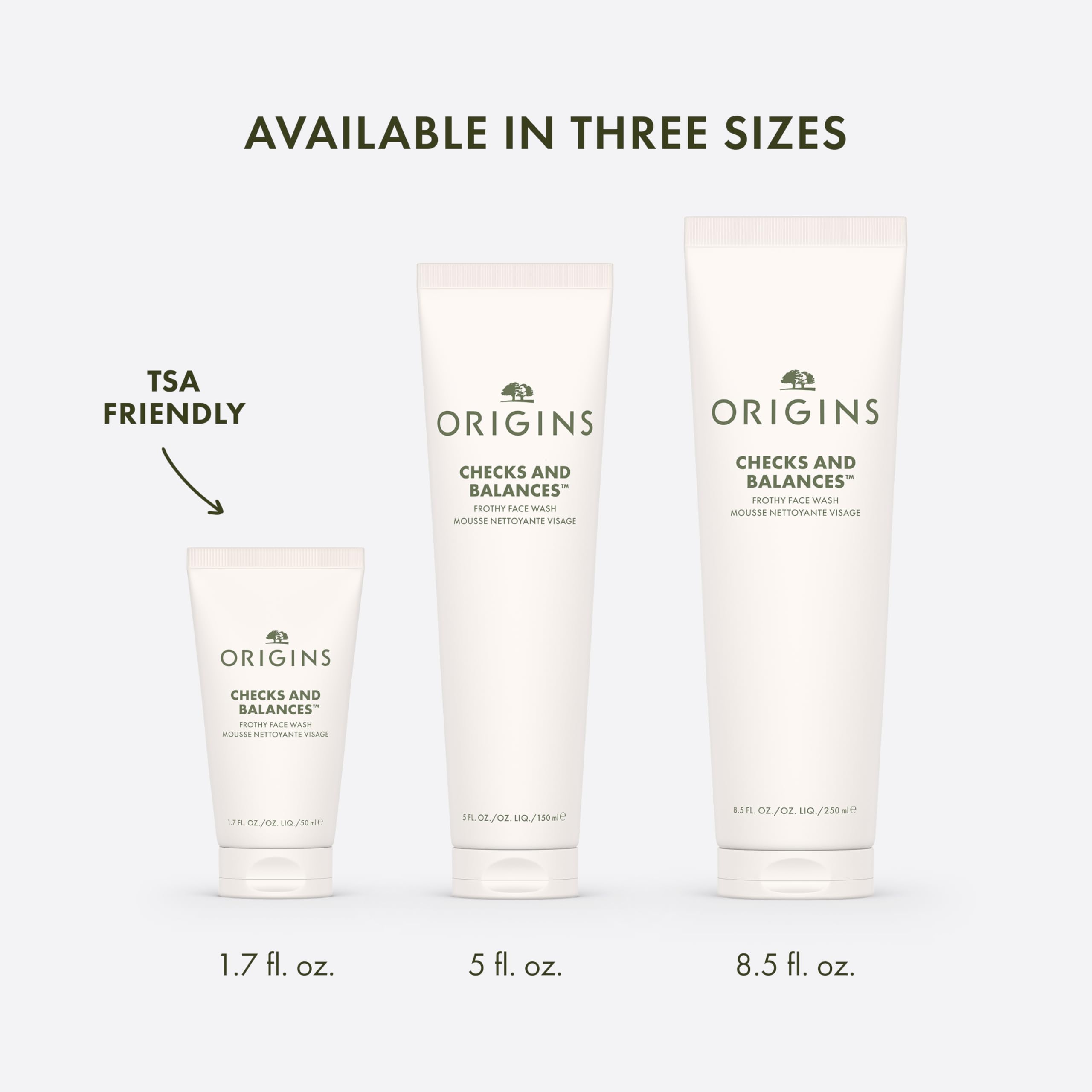 Origins tamaño viaje 50ml, perfecto para viaje y uso diario.
