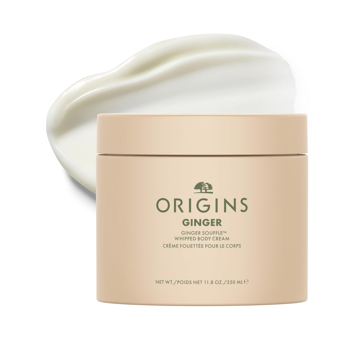 Origins crema corporal batida de jengibre para hidratación profunda y sedosa.