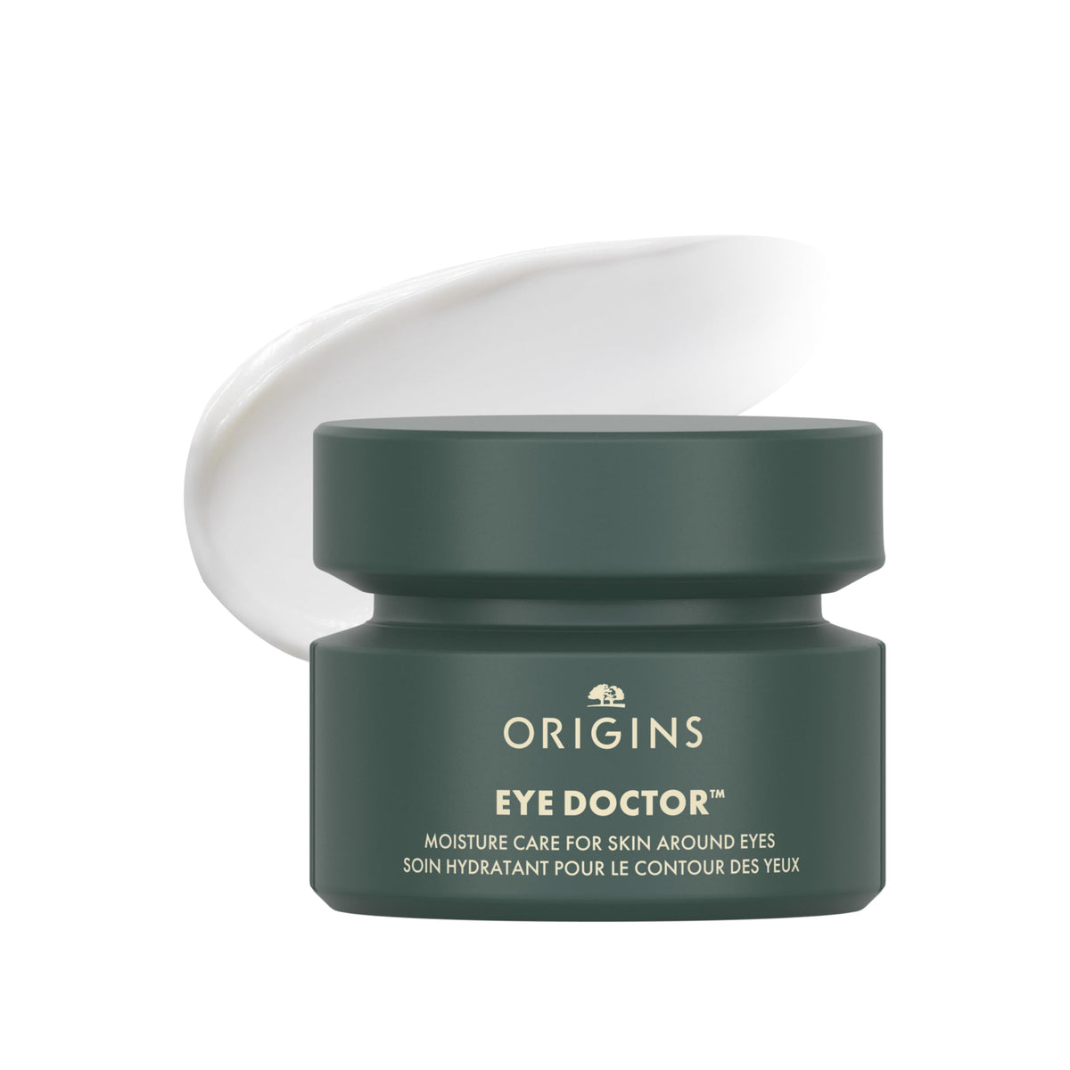 Origins Doctor Ojos crema hidratante en frasco, hidrata suavemente el contorno.