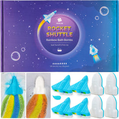 ORIGLAM bomba de baño para niños, cohete arcoiris con chorro de color, diversión asegurada.