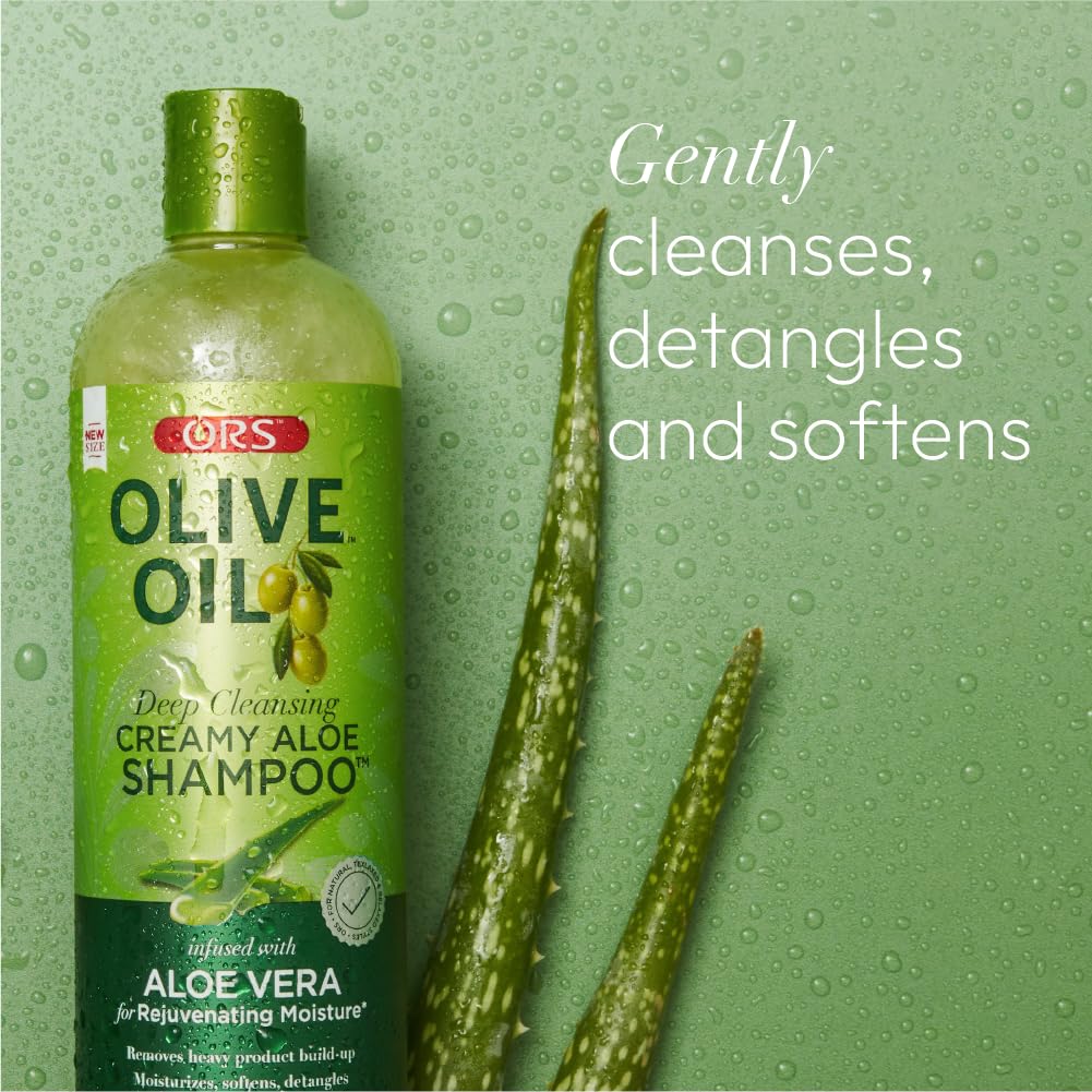 Cuidado capilar con hidratación de oliva y aloe para cabello suave.