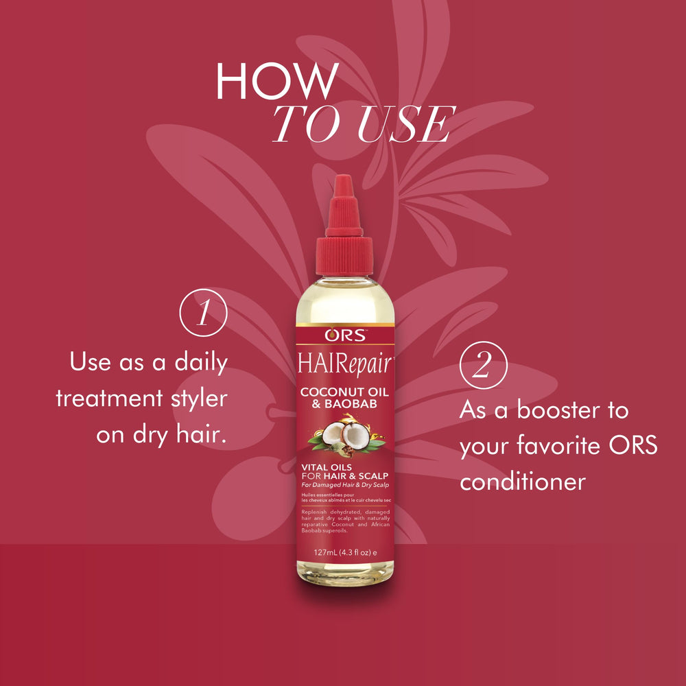 Envase botella 4oz de ORS HAIRepair para uso diario.
