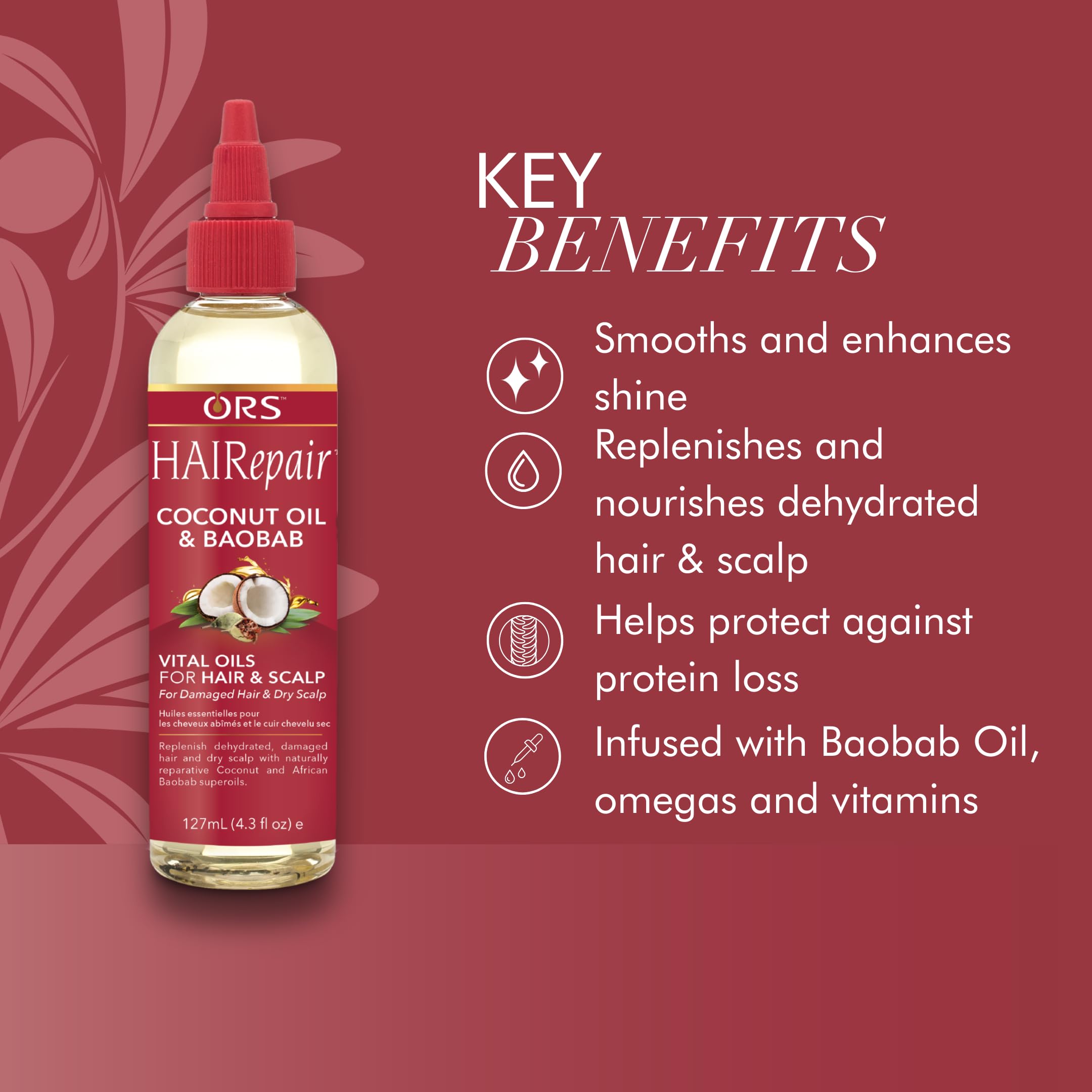 Textura ligera de ORS HAIRepair listos para aplicar en el cabello.