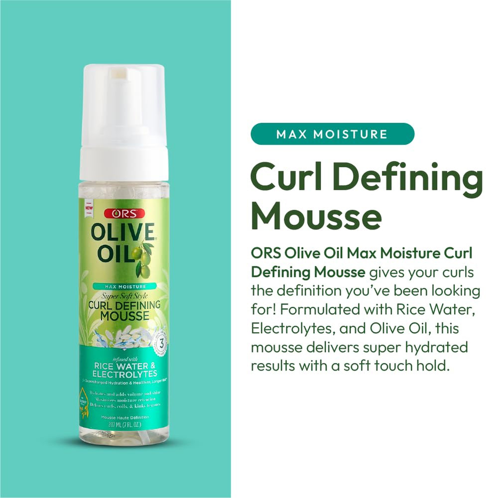 Aplicación en rizos húmedos para definición rápida con ORS Mousse.