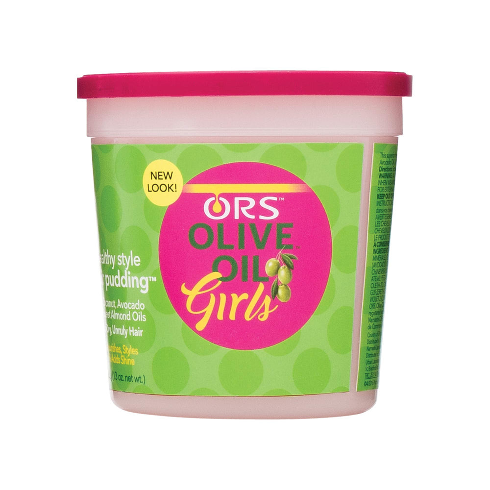 Pudin ORS para cabello de niñas con aceite de oliva, estilo suave y brillo