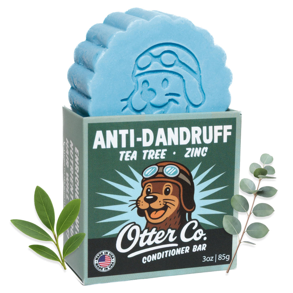 Barra Otter co. anticáscara con árbol de té, alivio suave para cuero cabelludo.