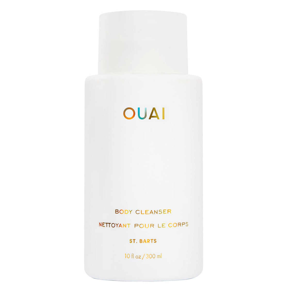 OUAI Body Cleanser St. Barts, botella frontal, experiencia spa en casa