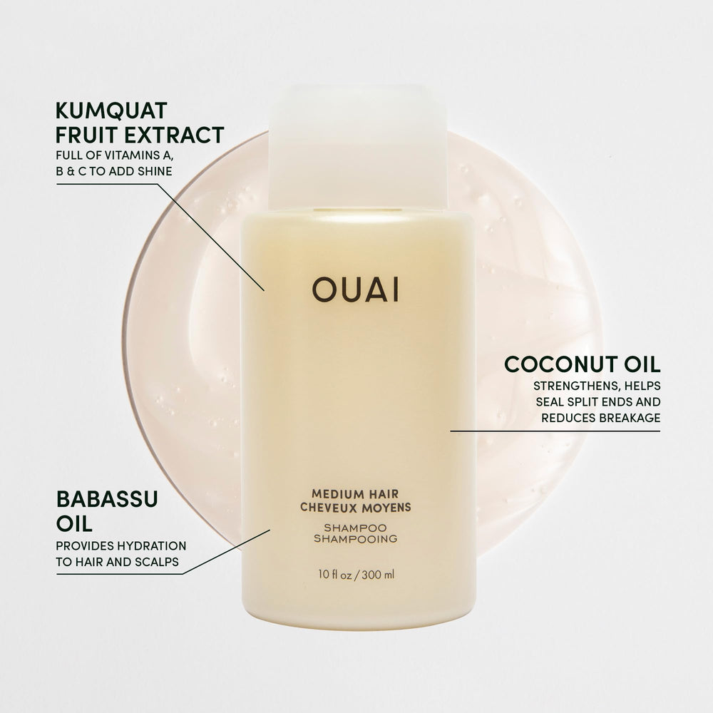 OUAI champú medio-keratina-antifrizz: combate el encrespamiento diario.