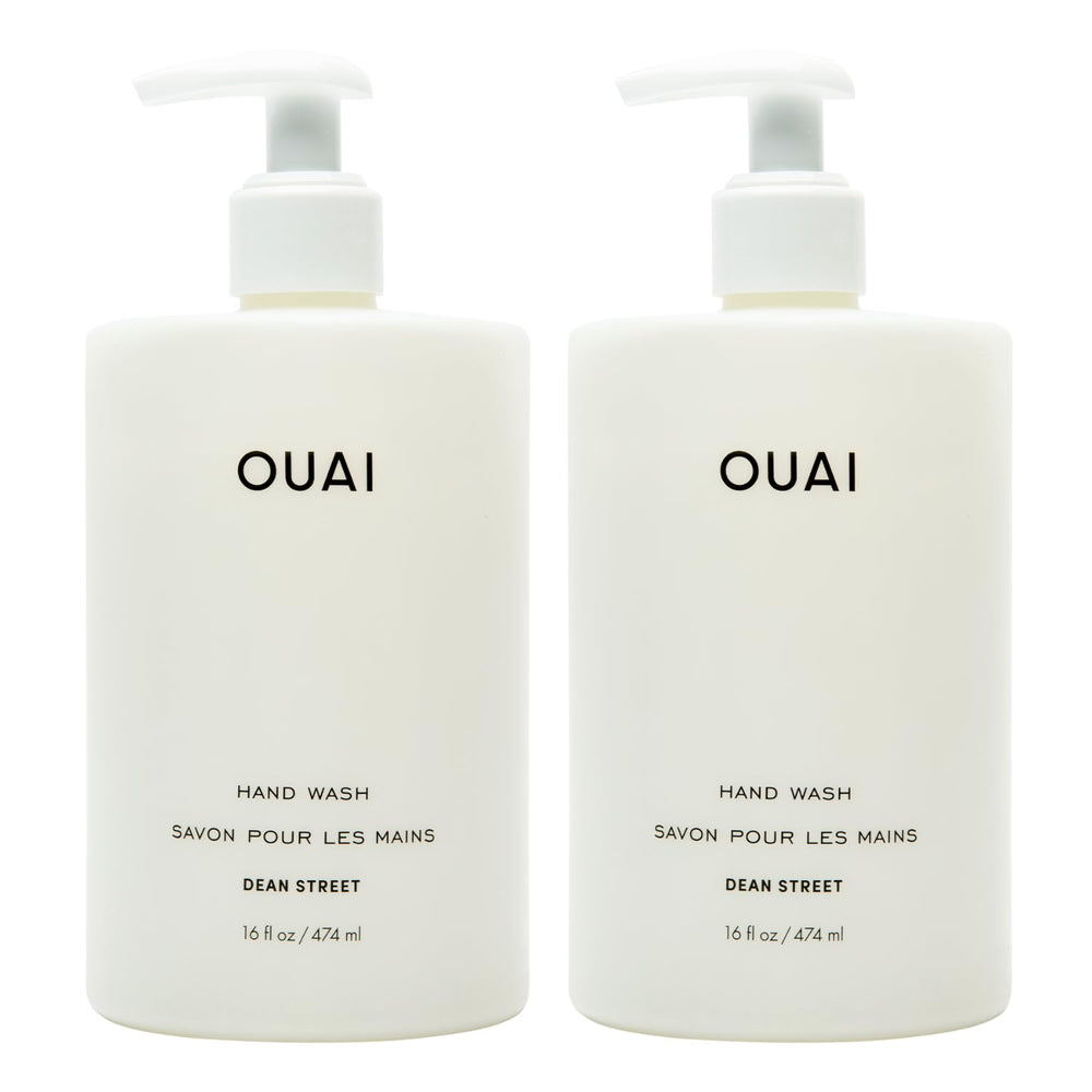 OUAI Jabón para manos Dean Street, botella 16oz, limpieza suave con exfoliación ligera
