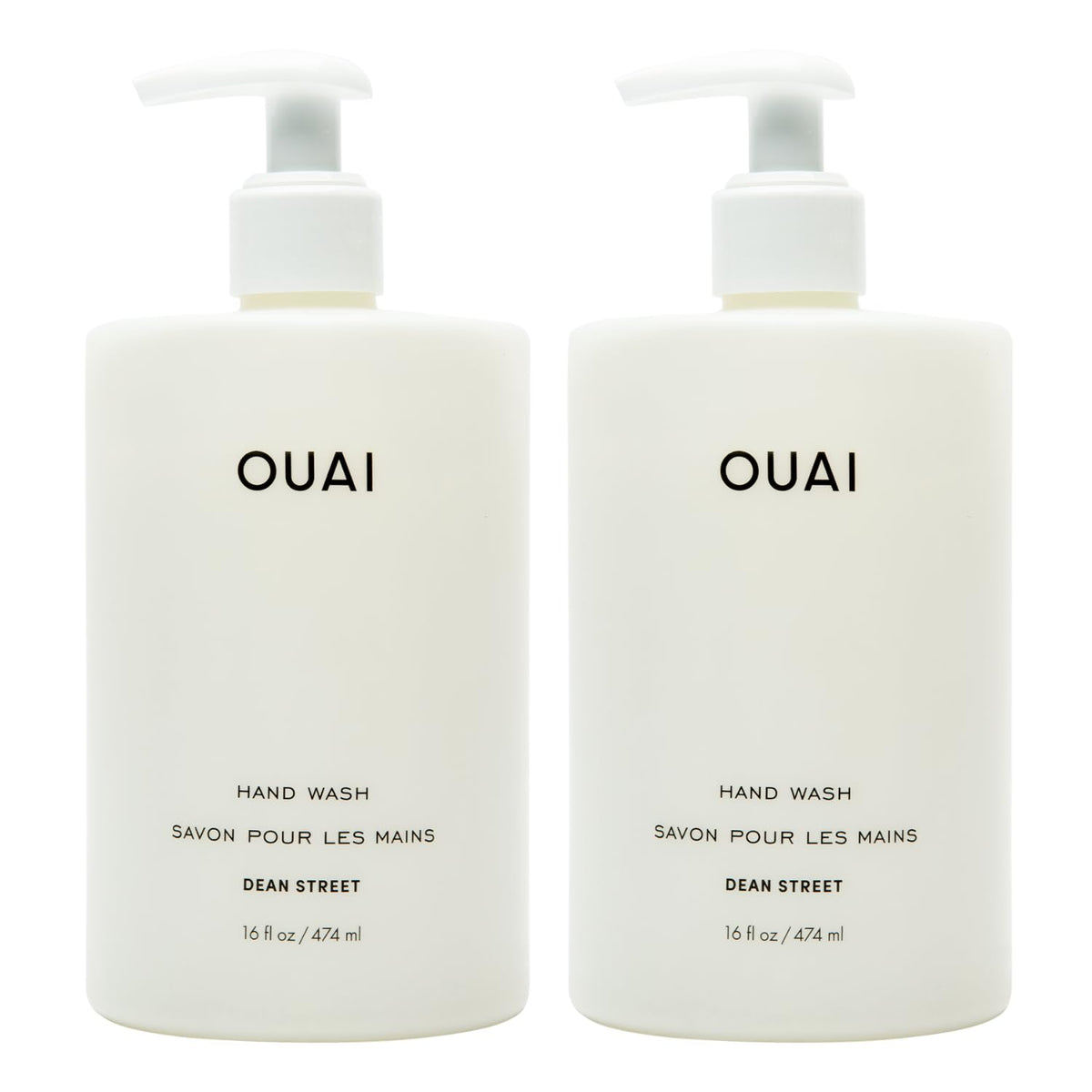 OUAI Jabón para manos Dean Street, botella 16oz, limpieza suave con exfoliación ligera