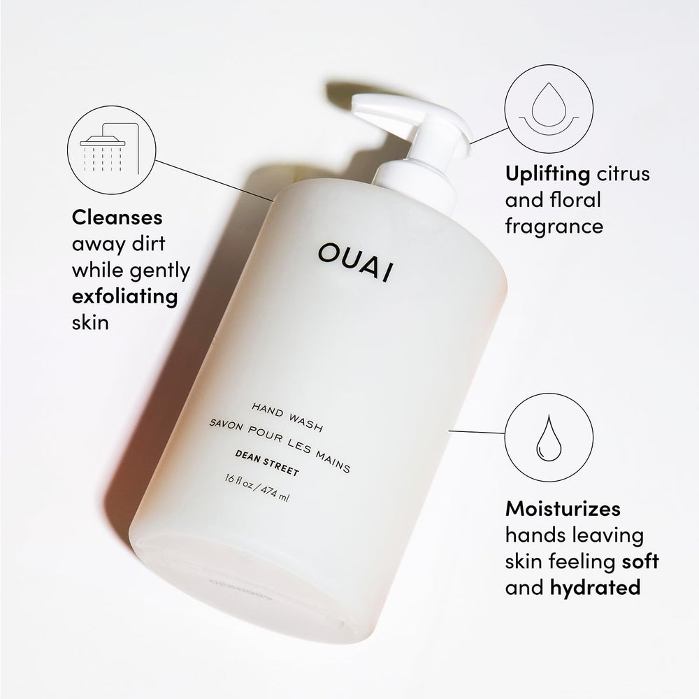 OUAI Jabón para manos Dean Street, dispensador, dosificación fácil para uso diario